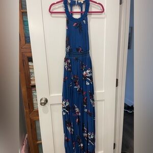 Long Blue Floral Dress